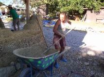 Mud in wheelbarrow